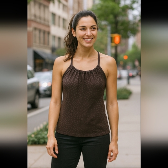 Danskin Now Size XL Dark Brown Patterned Camisole - Picture 1 of 5